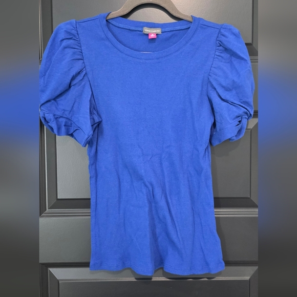 Vince Camuto Tops - Vince Camuto Cobalt Puff Sleeve Knit Tee